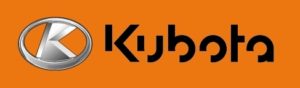 Kubota logo on an orange background.