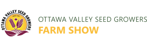 A black background with the words ottawa valley show farm shows written in yellow and green.