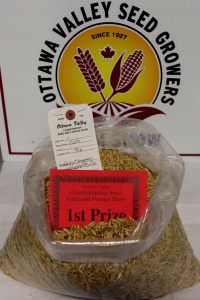 A bag of grain sitting on top of a table.