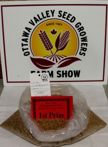 A bag of grain sitting on top of a table.