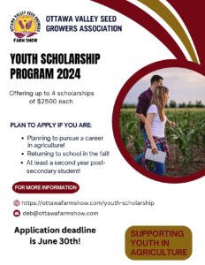 Youth scholarship program for agriculture students.